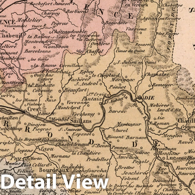 Drome France - Department Map, 1869 - Historical Atlas Reproduction