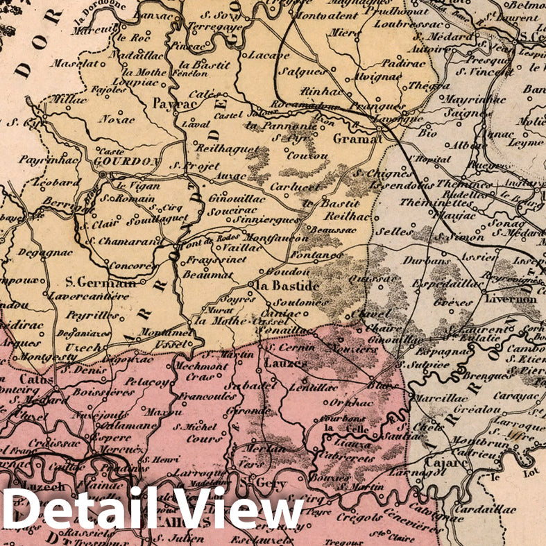 Lot, France - Department Map, 1869 - Historical Atlas Reproduction