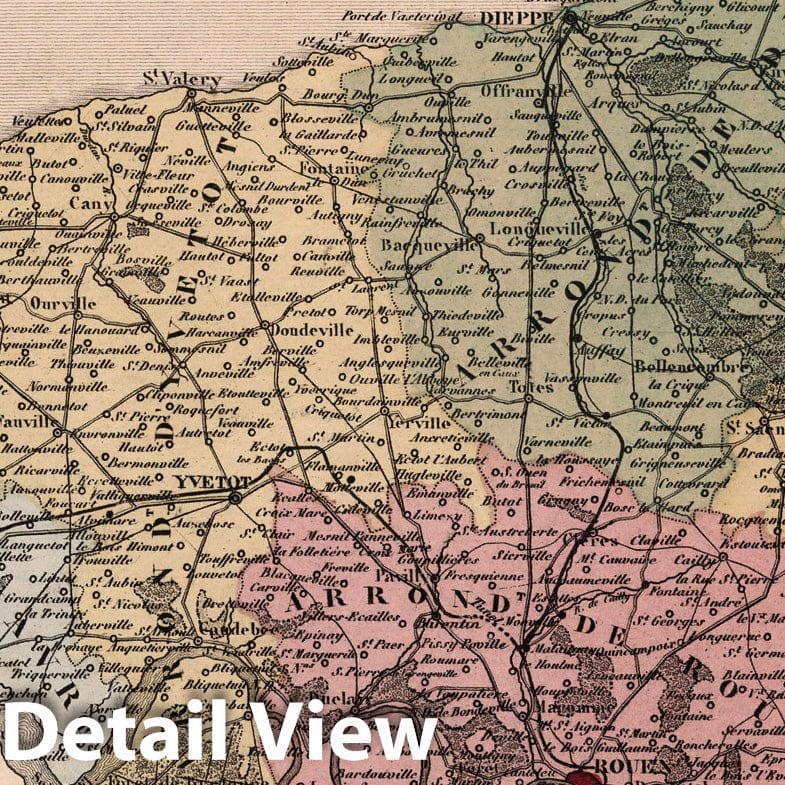 Seine-Maritime - Department Map, 1869 - Historical Map Print