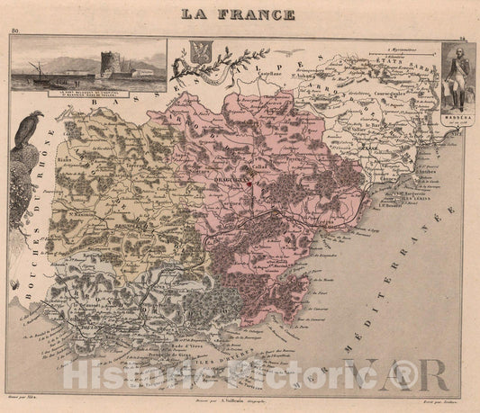 Historic Map : Var. 1869 - Vintage Wall Art