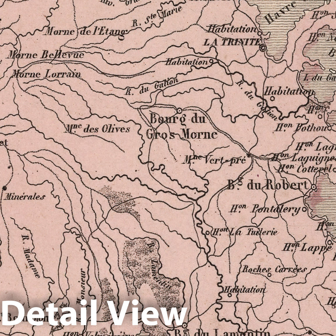 Martinique, 1869 - Historical Map Print