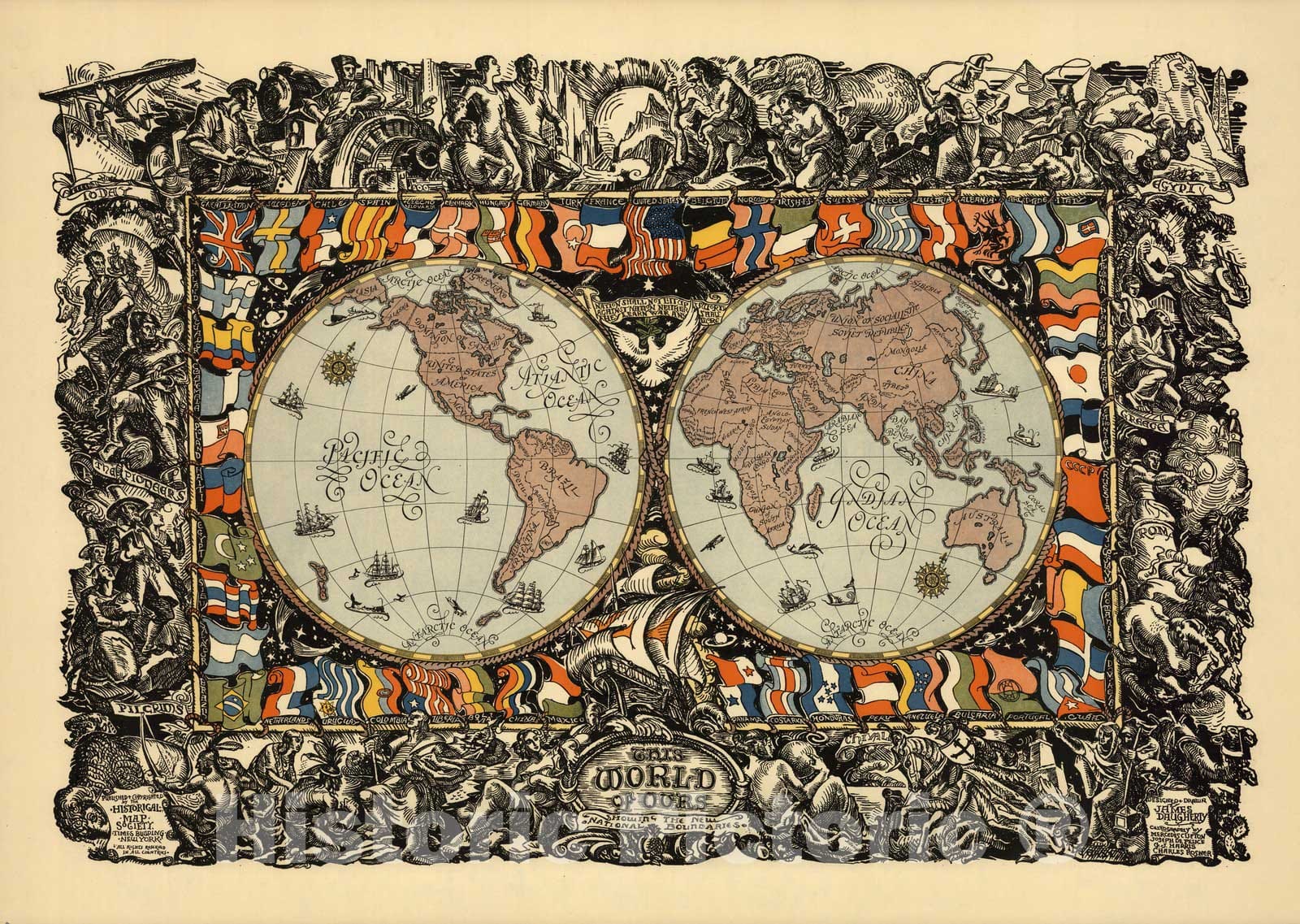 Historic Map : This World of Ours Showing the New National Boundaries. 1920 - Vintage Wall Art