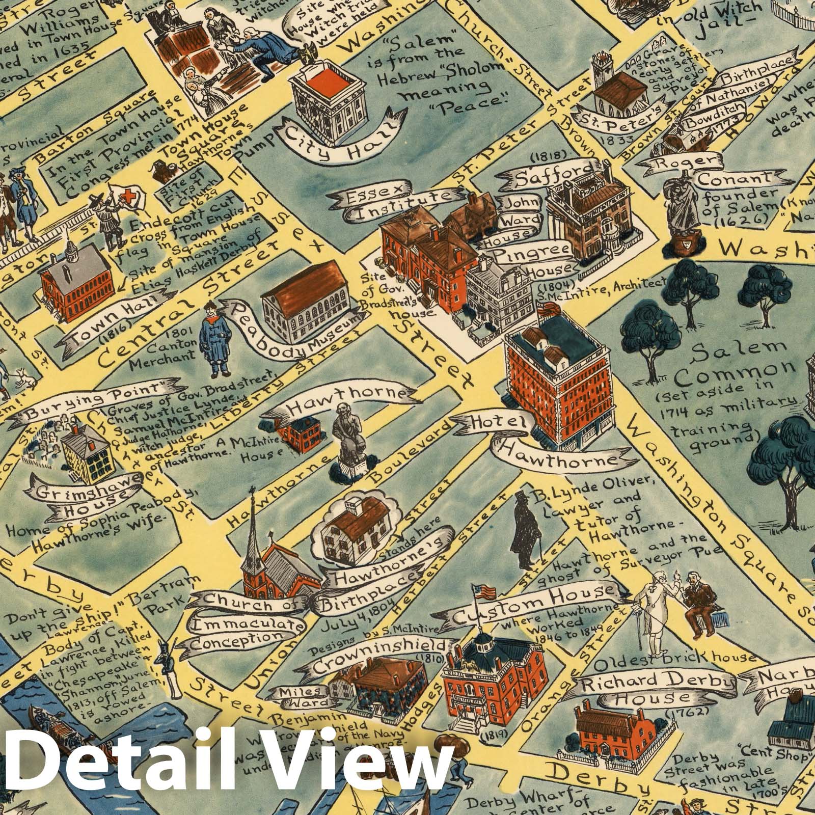 Historic Map - A Scott-Map of Salem Massachusetts, 1960 - Vintage Wall Art