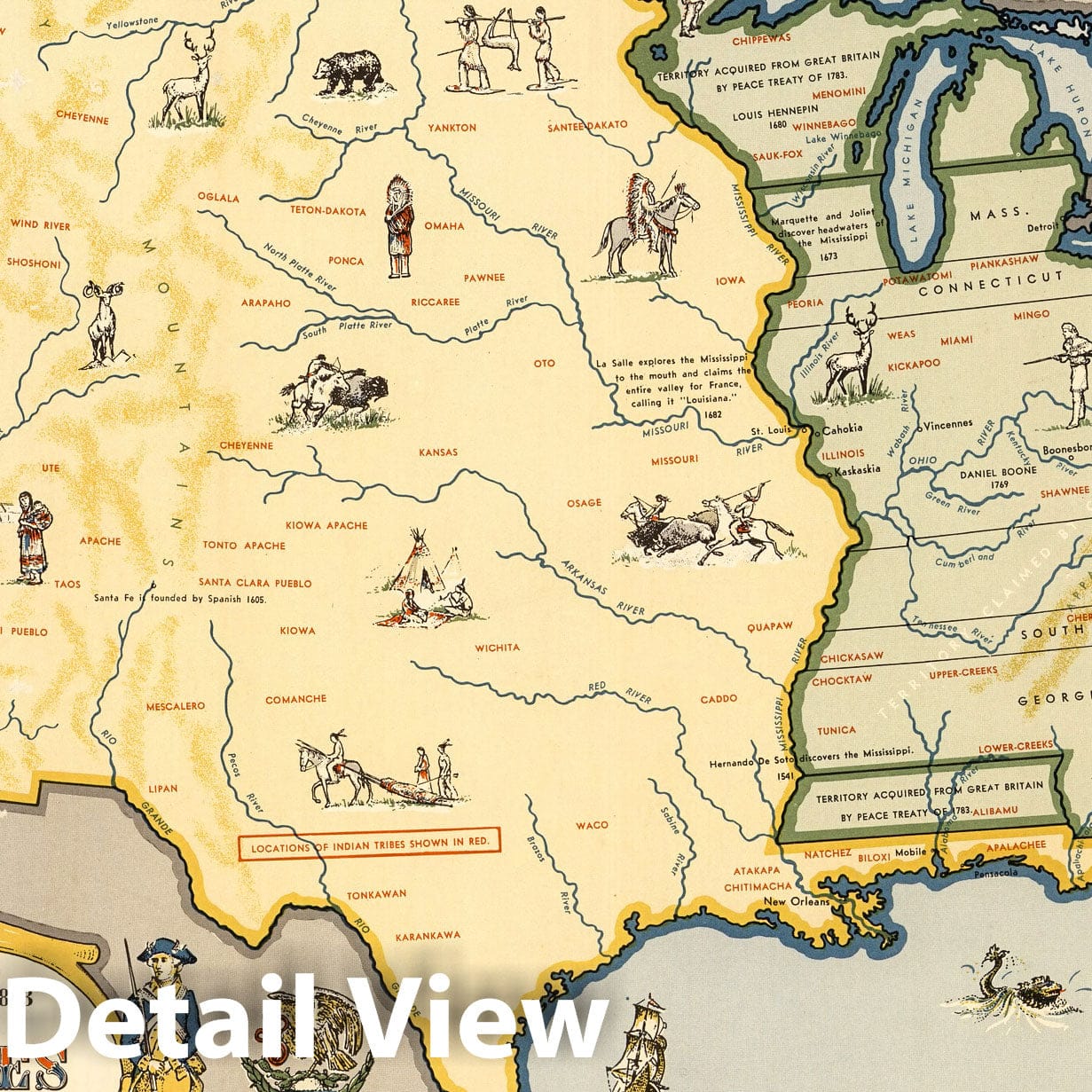 United States at the Close of the Revolutionary War - Pictorial Map, 1957