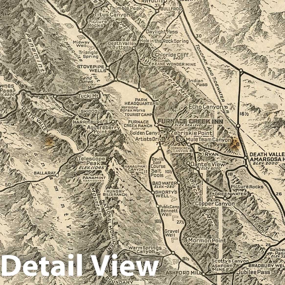 Death Valley, California - Pictorial Map, 1934