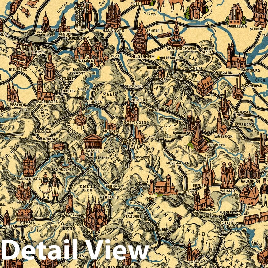 Germany - Railroad Map, 1928 - Historical Map Print