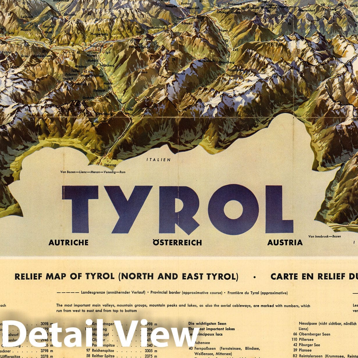 Tyrol, Austria - Pictorial Map, 1937