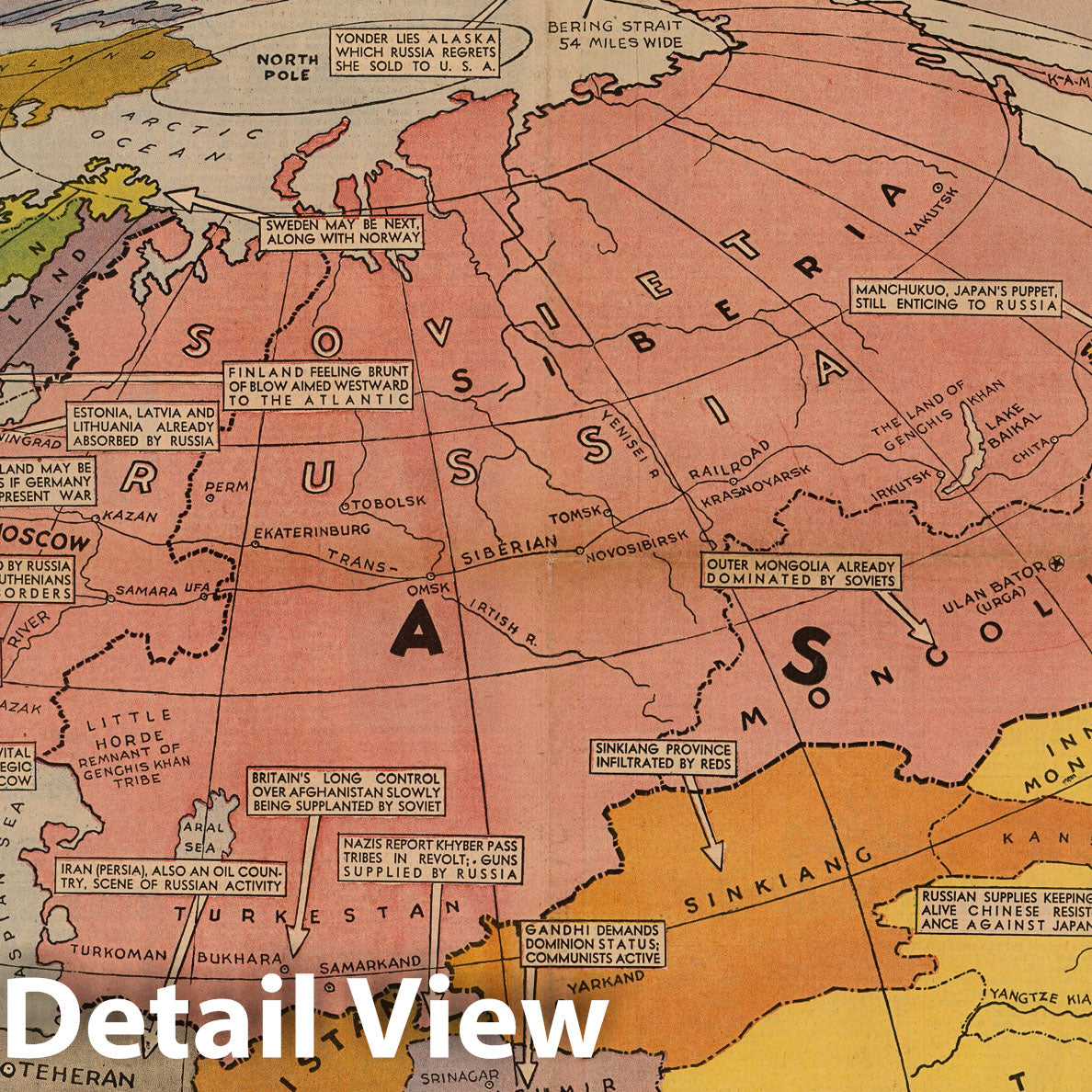 World War II: Soviet Expansion in Eurasia - Pictorial Map, 1940