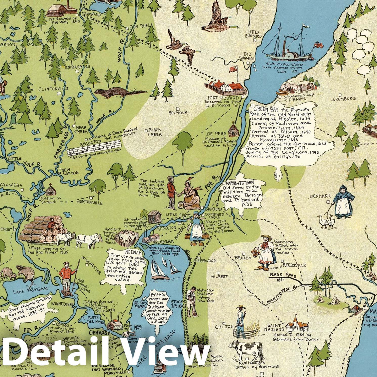 Fox River Valley, Wisconsin - Pictorial Map, 1931