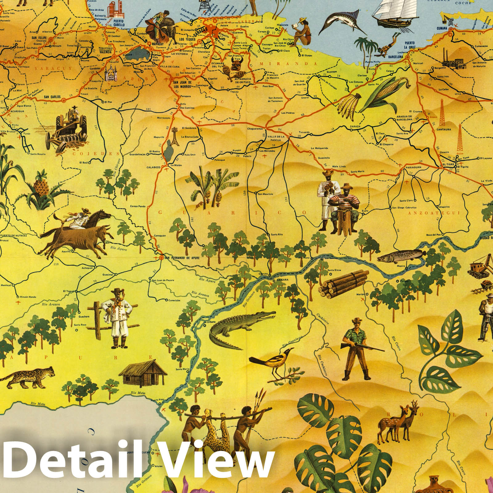 Venezuela - Pictorial Map, 1960 - Historical Map Reproduction