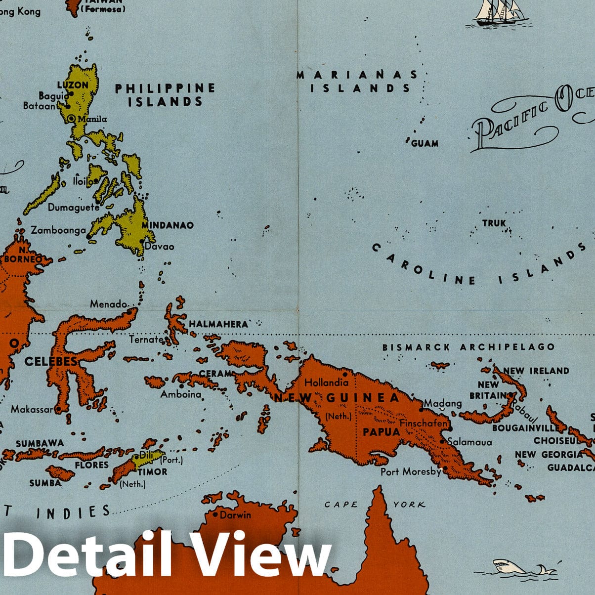 Southeast Asia and the Southwest Pacific - Pictorial Map, 1944