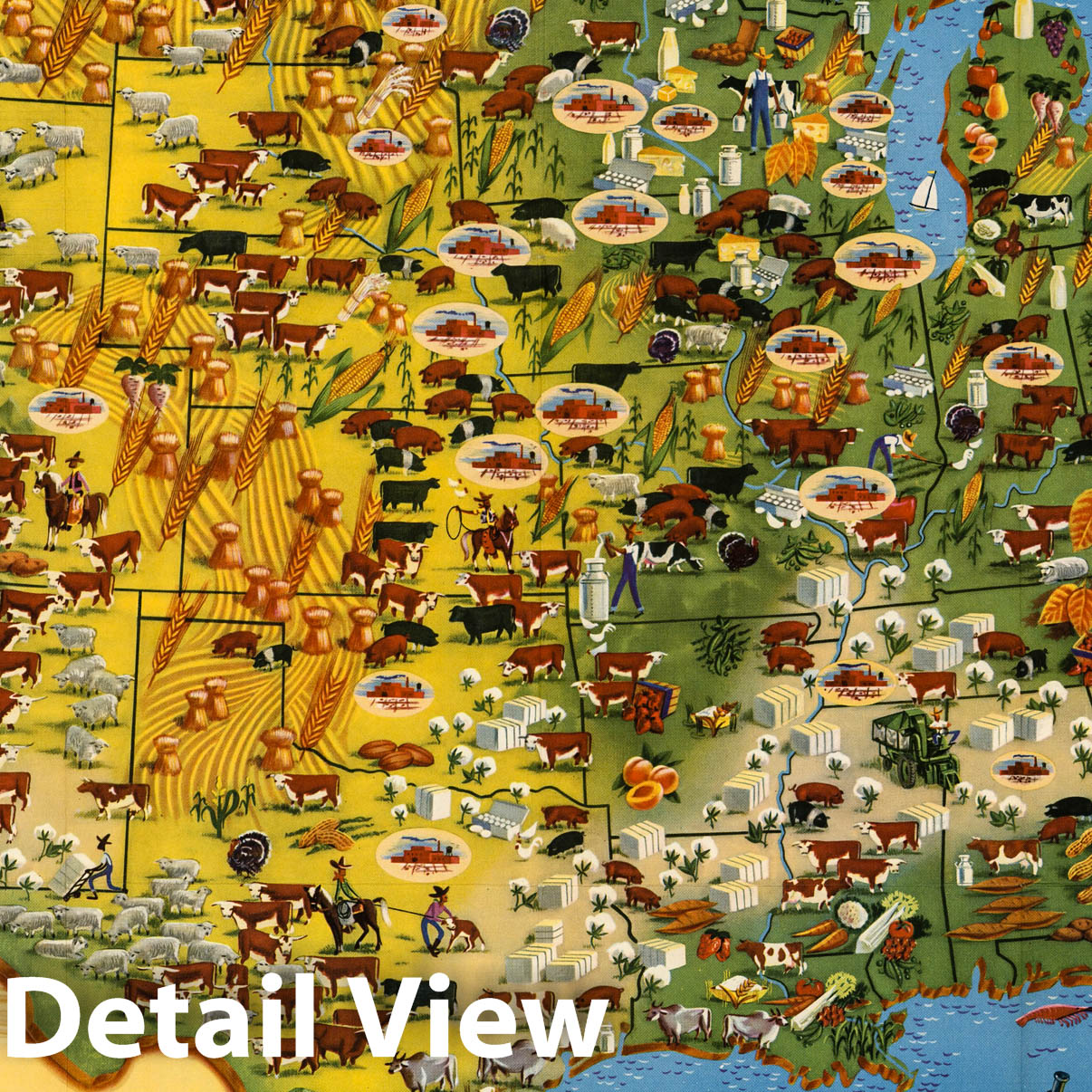 United States - Pictorial Map, 1960 - Historical Map Print