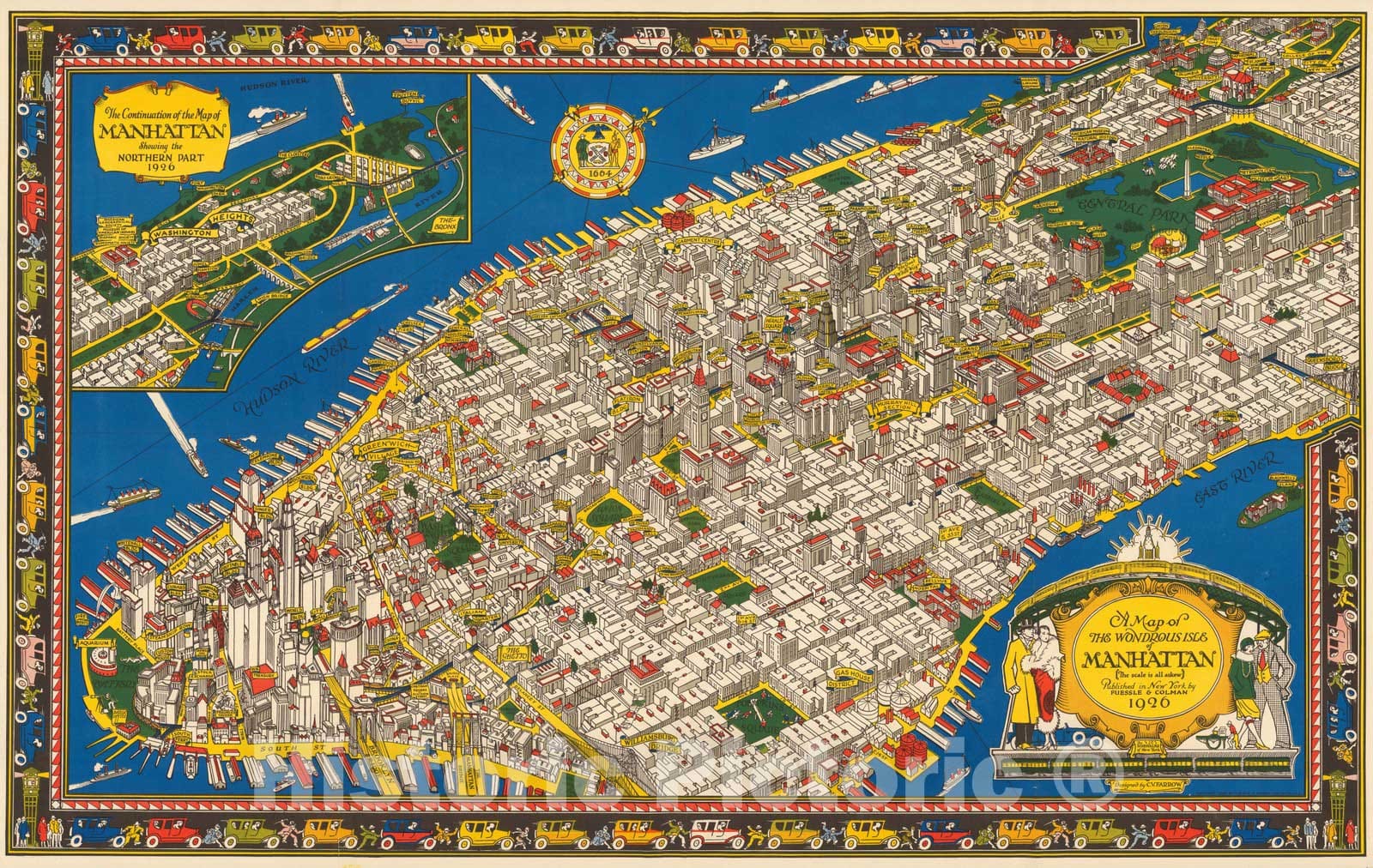 Manhattan, New York - Pictorial Map, 1926