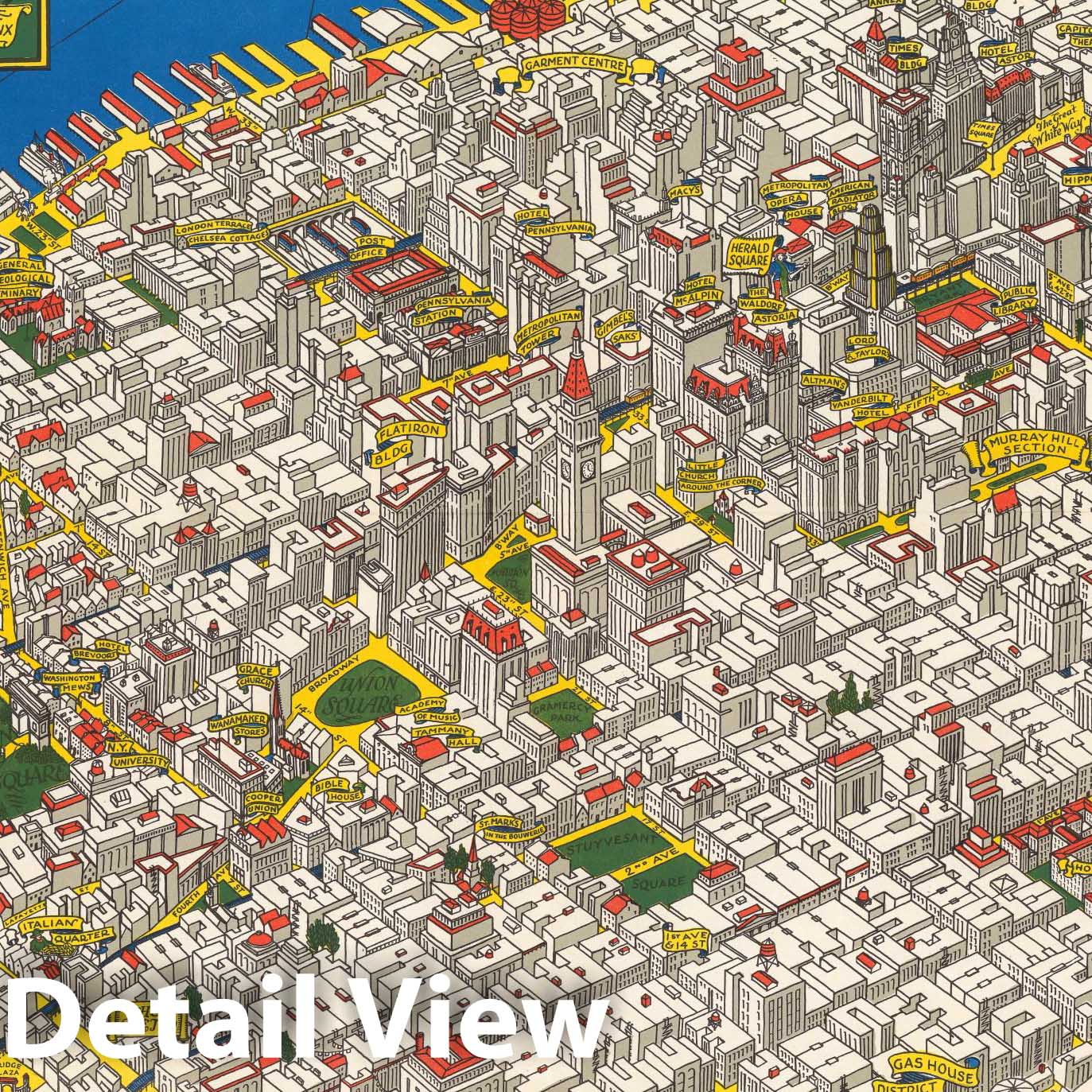 Manhattan, New York - Pictorial Map, 1926