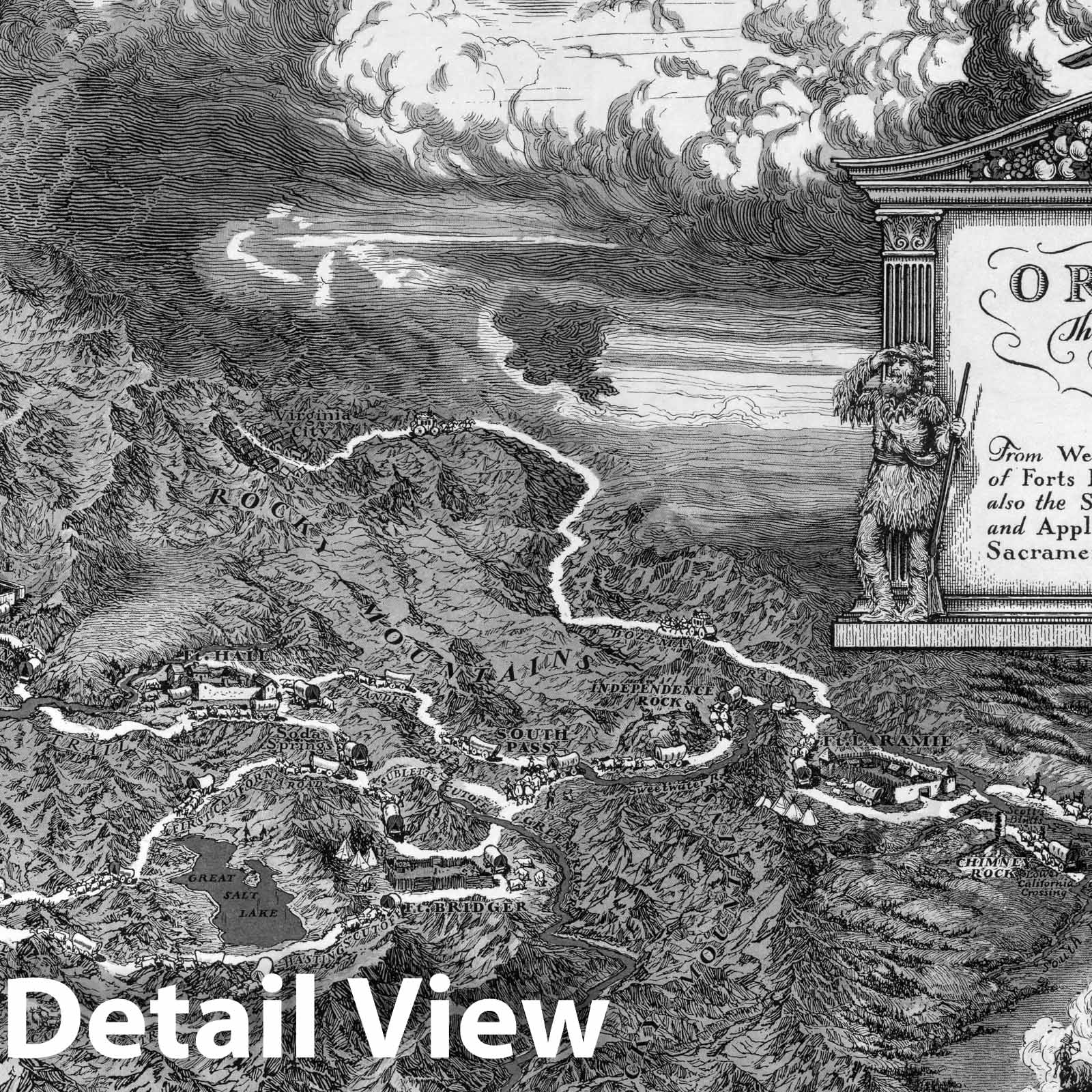 Oregon Trail - Pictorial Map, 1932 - Historical Map Reproduction