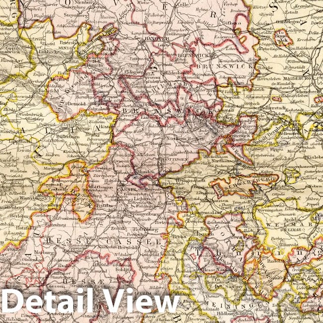 German Empire, West Sheet - Physical Map, 1882 - Historical Map Print