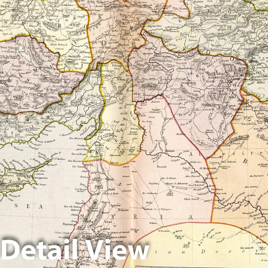Turkey, Syria, Israel, Iraq & Asia Minor - 1882 Historical Map Print