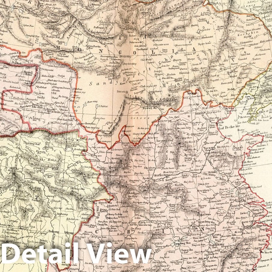 China, Japan, and Korea - Physical Map, 1882 - Historical Map Print