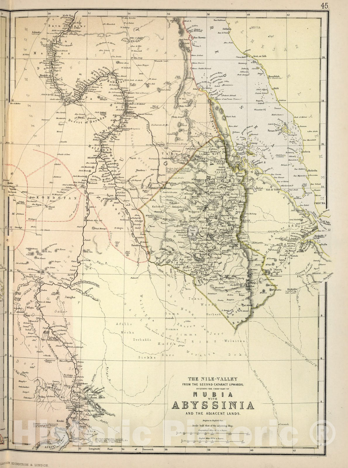 Historic Map : World Atlas Map, Sudan and Ethiopia. 1882 - Vintage Wall Art