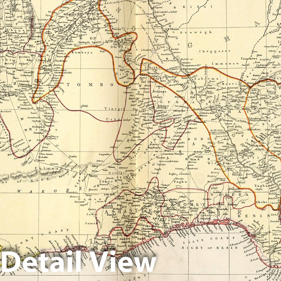 Western Africa - Physical Map, 1882 - Historical Map Print