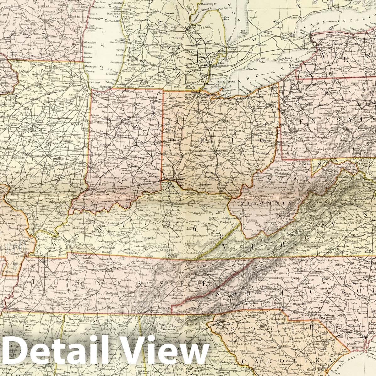 United States, Atlantic States and Valley of the Mississippi - 1882 Historical Map Print