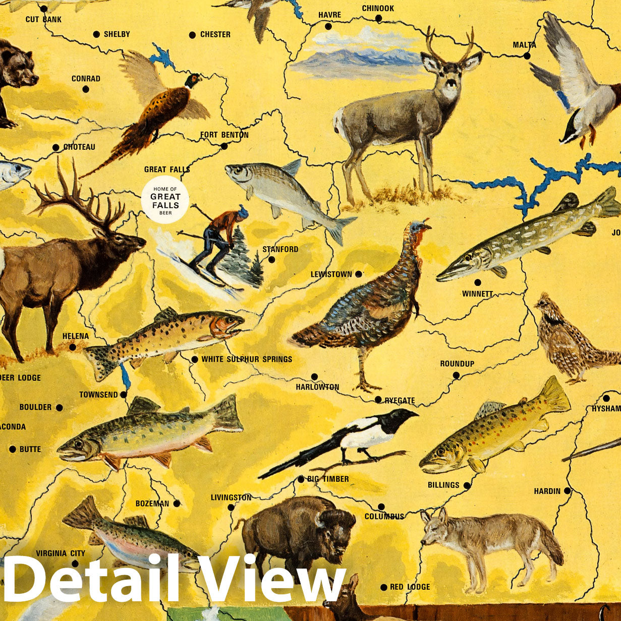 Montana - Pictorial Map, 1967 - Historical Map Print