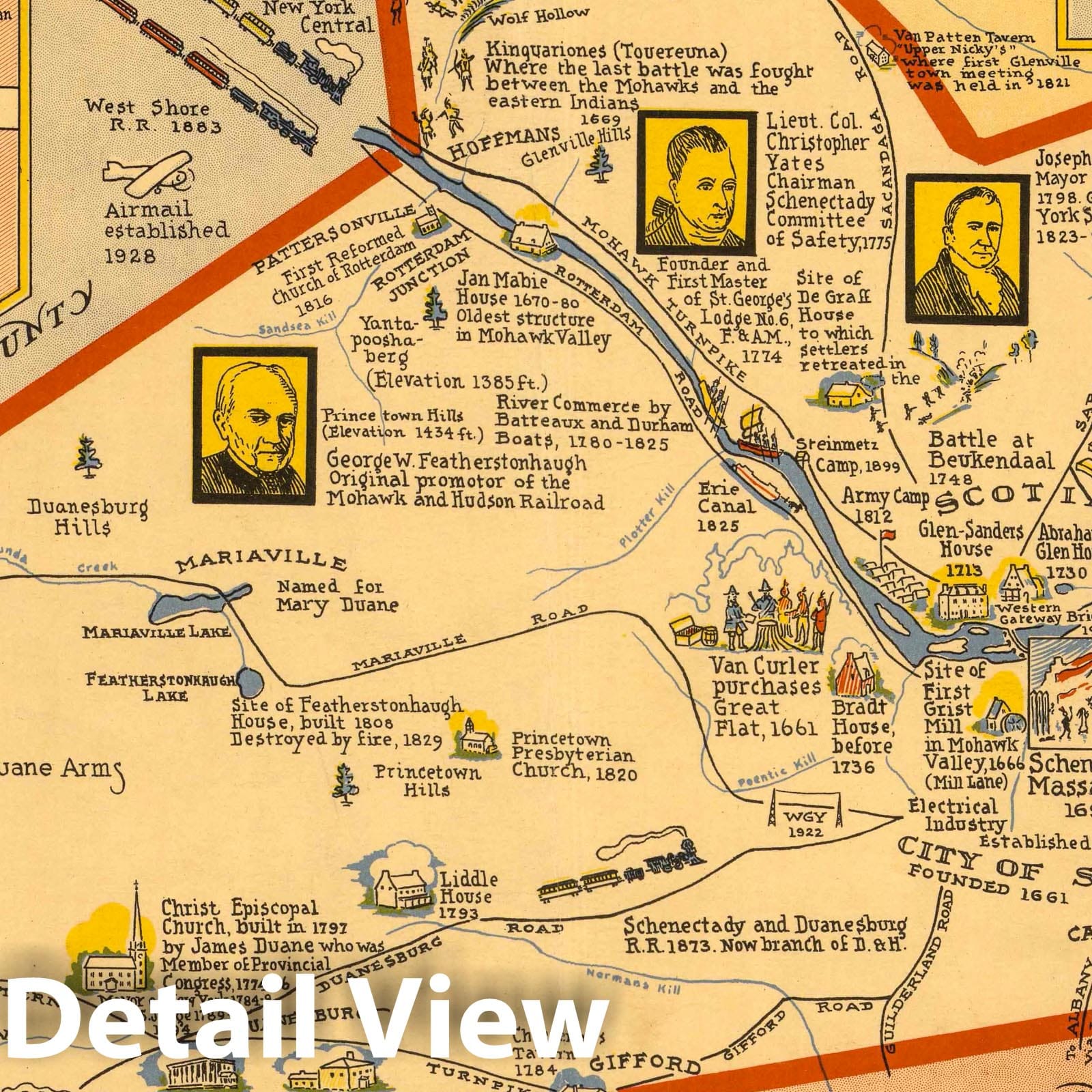 Schenectady County, New York - Pictorial Map, 1931