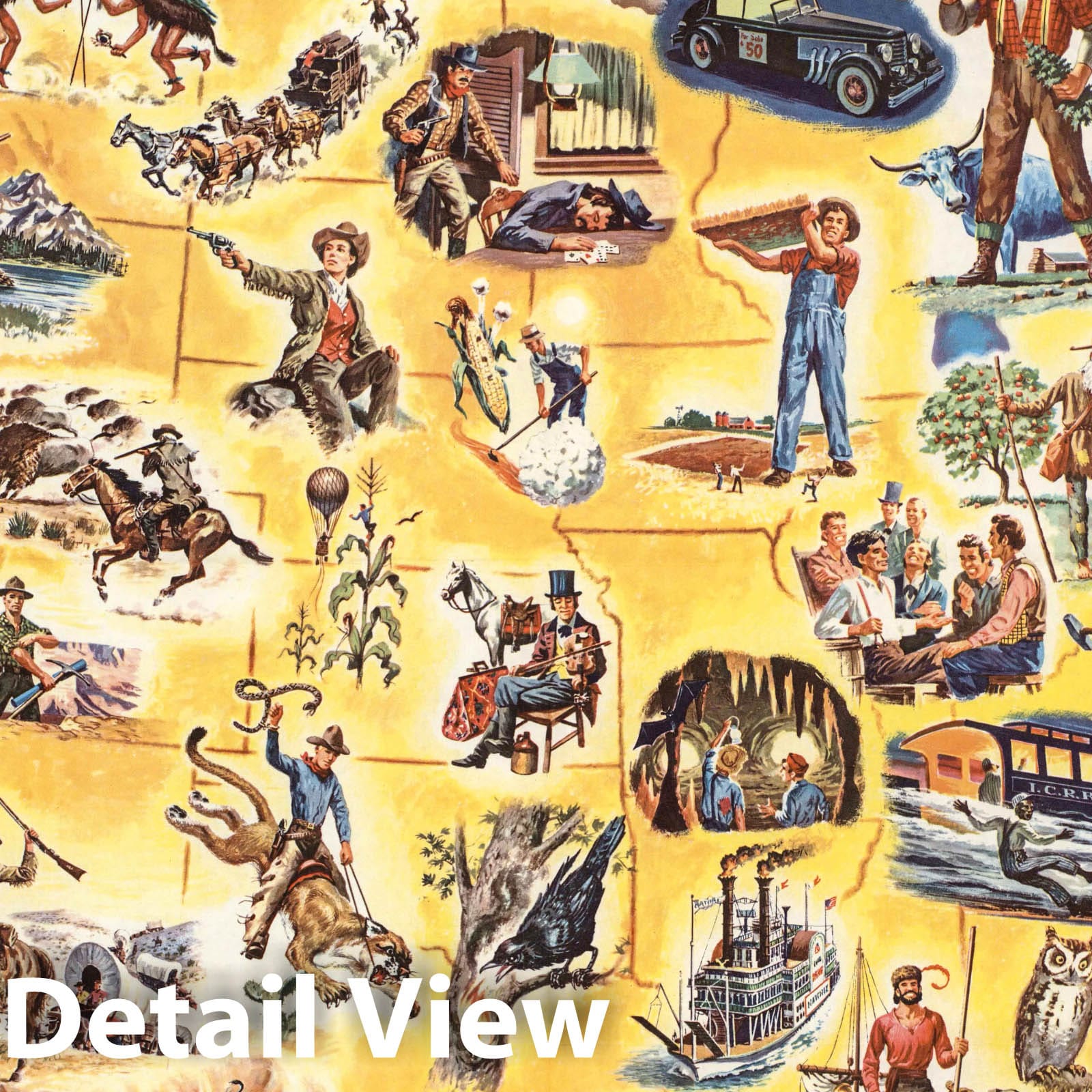 United States Pictorial Map, 1960 - Folklore and Legends