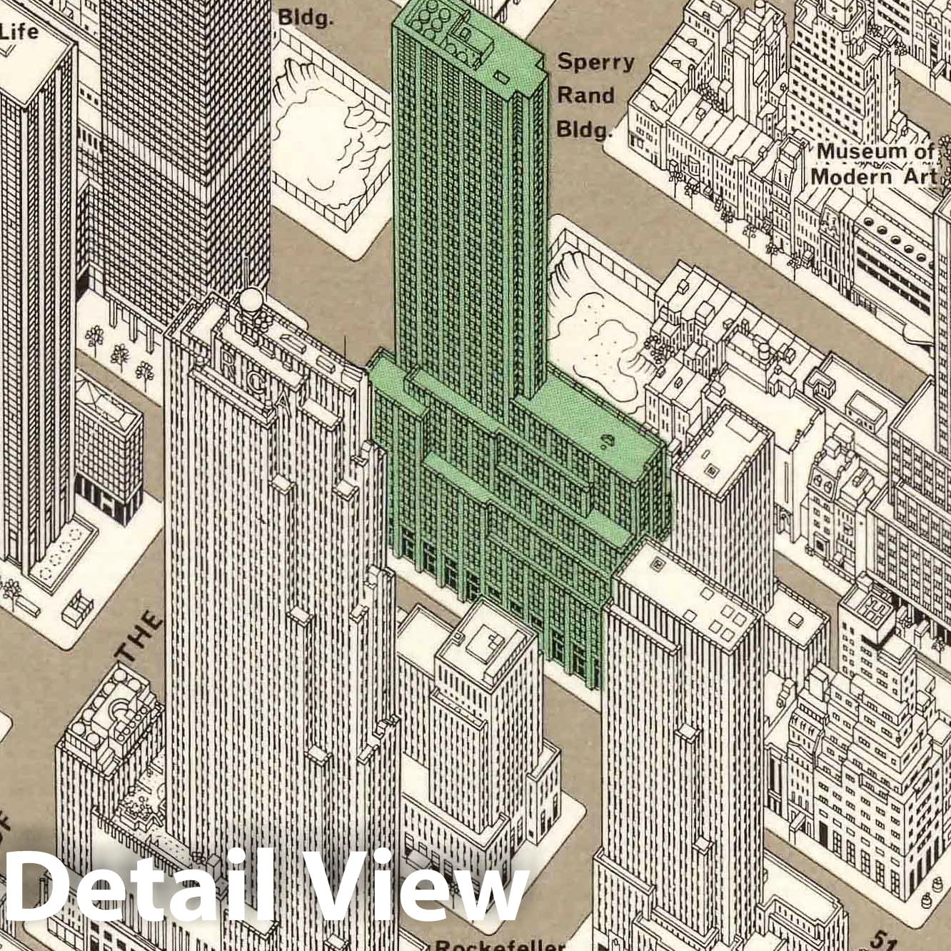 New York City Pictorial Map, 1962 - Sperry Rand Building
