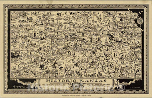 Kansas - Pictorial Map, 1941 - Historical Map Reproduction