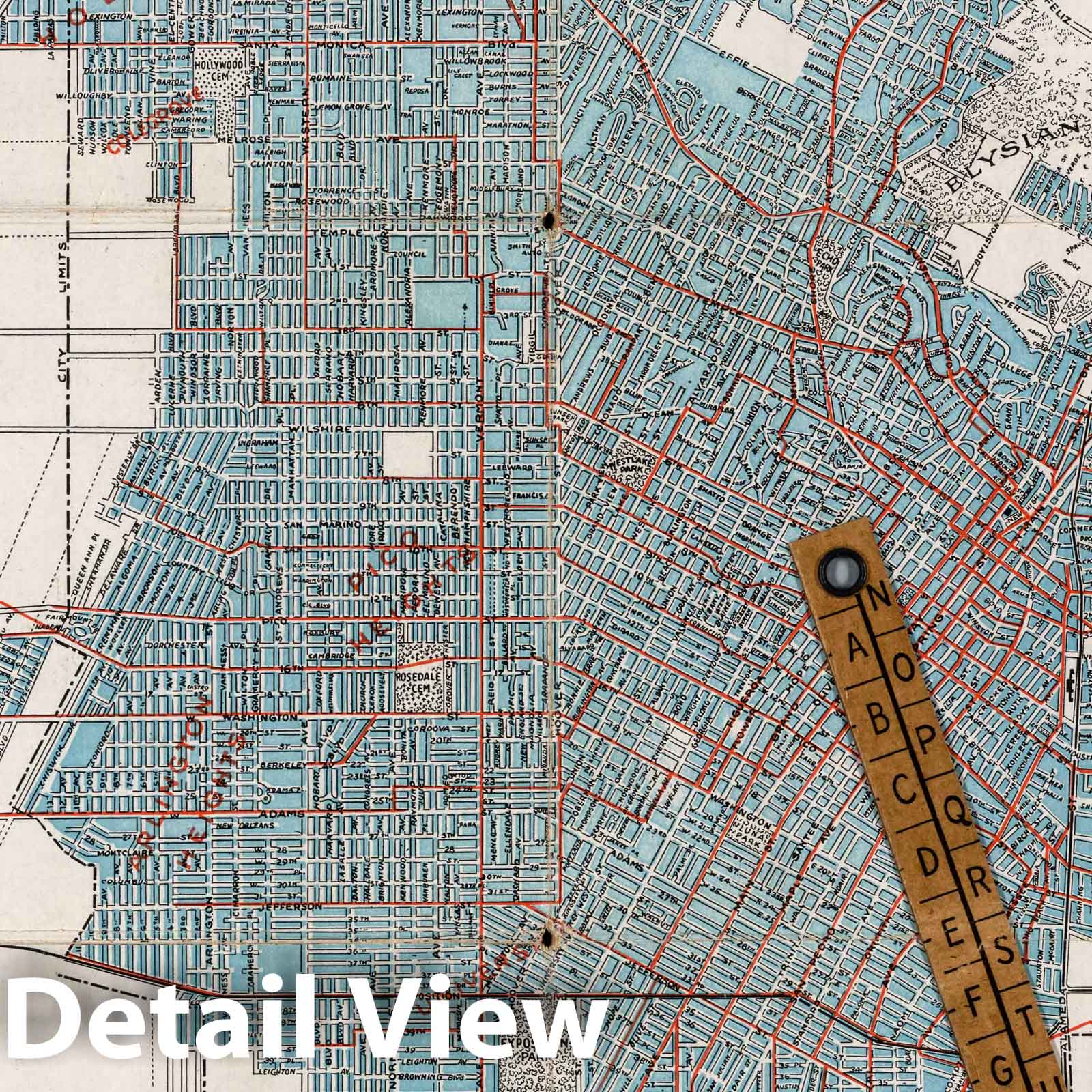 Los Angeles, California - Railroad Map, 1915