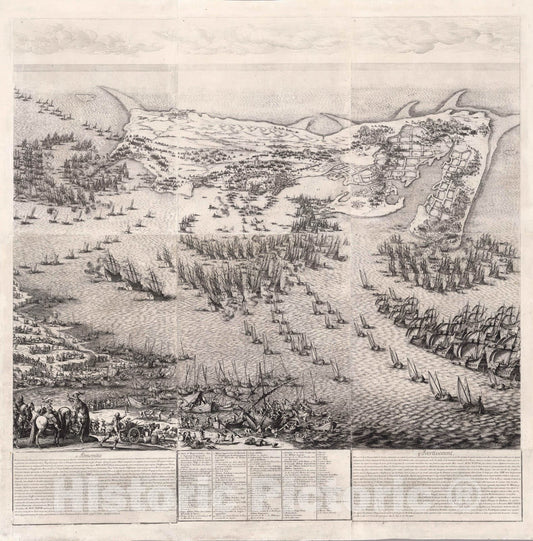 Historic Map : Wall Map, (The Siege of the Citadel of Saint Martin on the Isle de Re) 1631 - Vintage Wall Art
