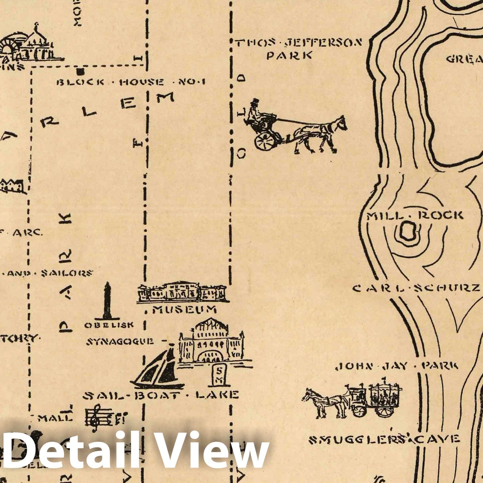 New York City - Pictorial Map, 1923 - Historical Map Print