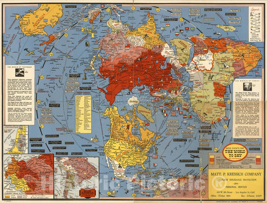 Historic Map : Dated Events Map. The World Today with Latest Boundaries. (1948.) - Vintage Wall Art