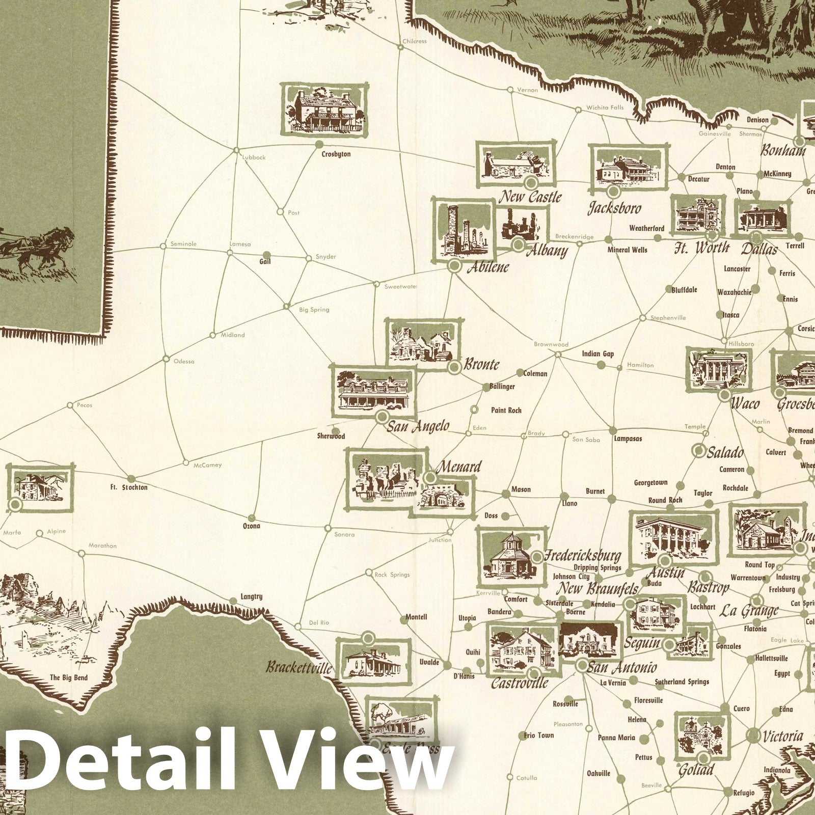 Texas - Pictorial Map, 1962 - Historical Map Reproduction