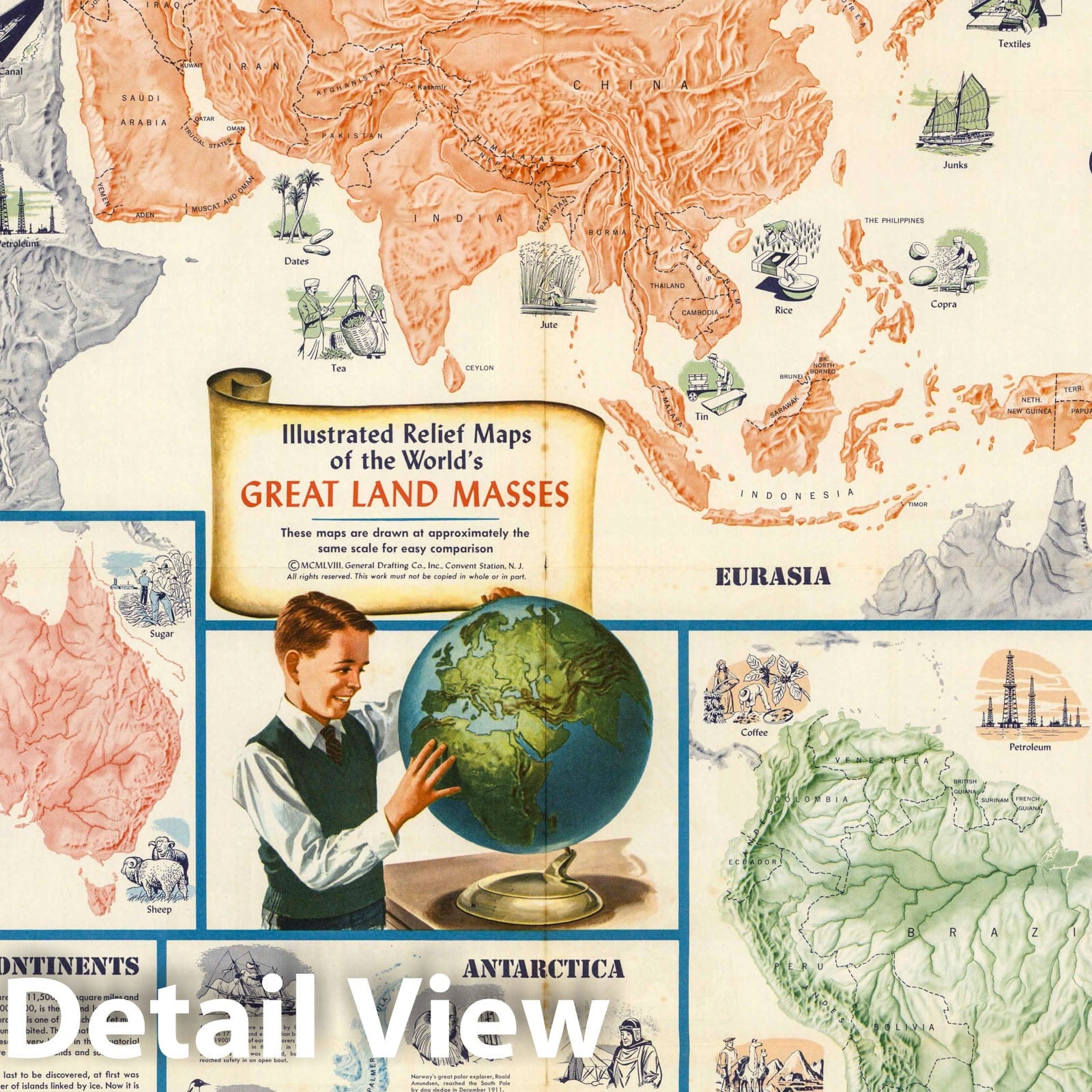 World Map 1958 - Historical Political Map Print