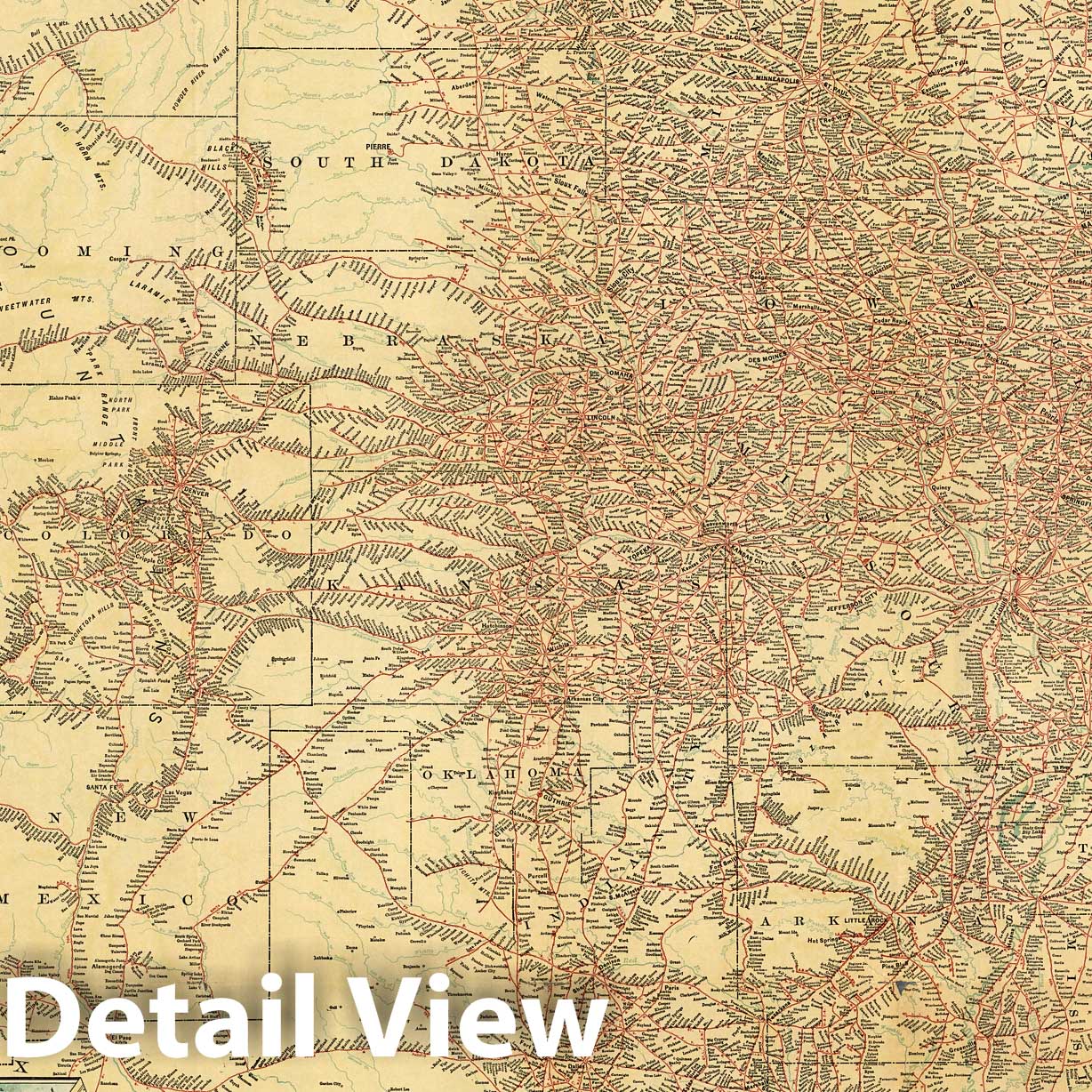 Western United States - Railroad Map, 1902 - Historical Map Print