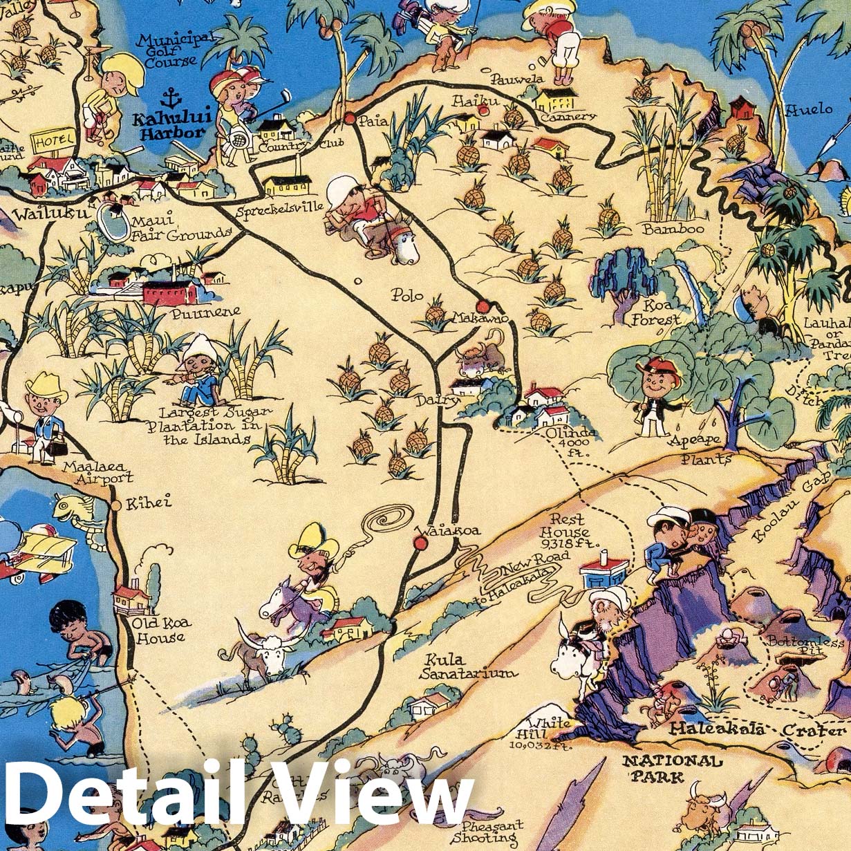 Maui - Pictorial Map, 1931 - Historical Map Reproduction