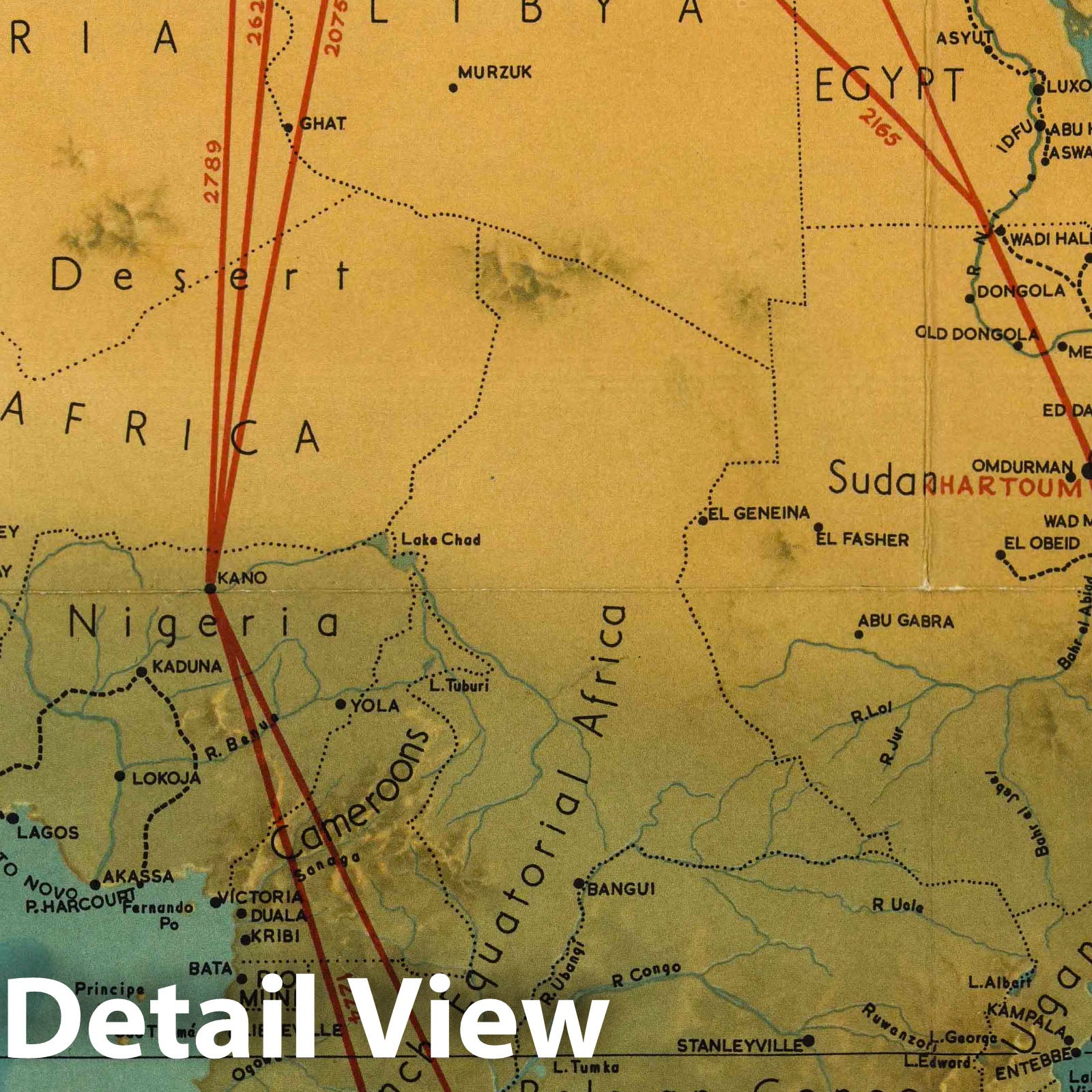 South African Airways - World Airline Routes, 1950 - Historical Map Print