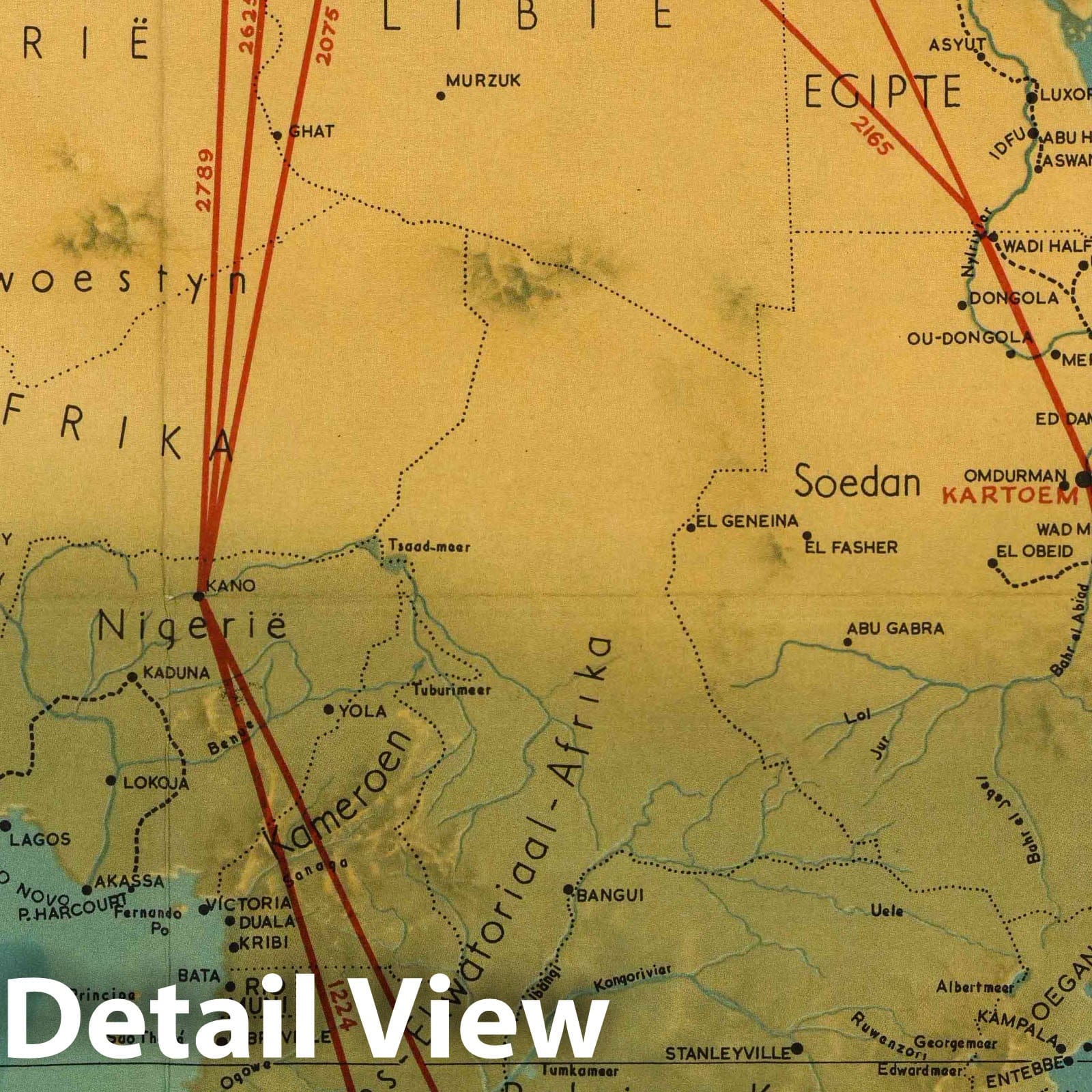 South African Airways - World Airline Routes, 1950 - Historical Map Print