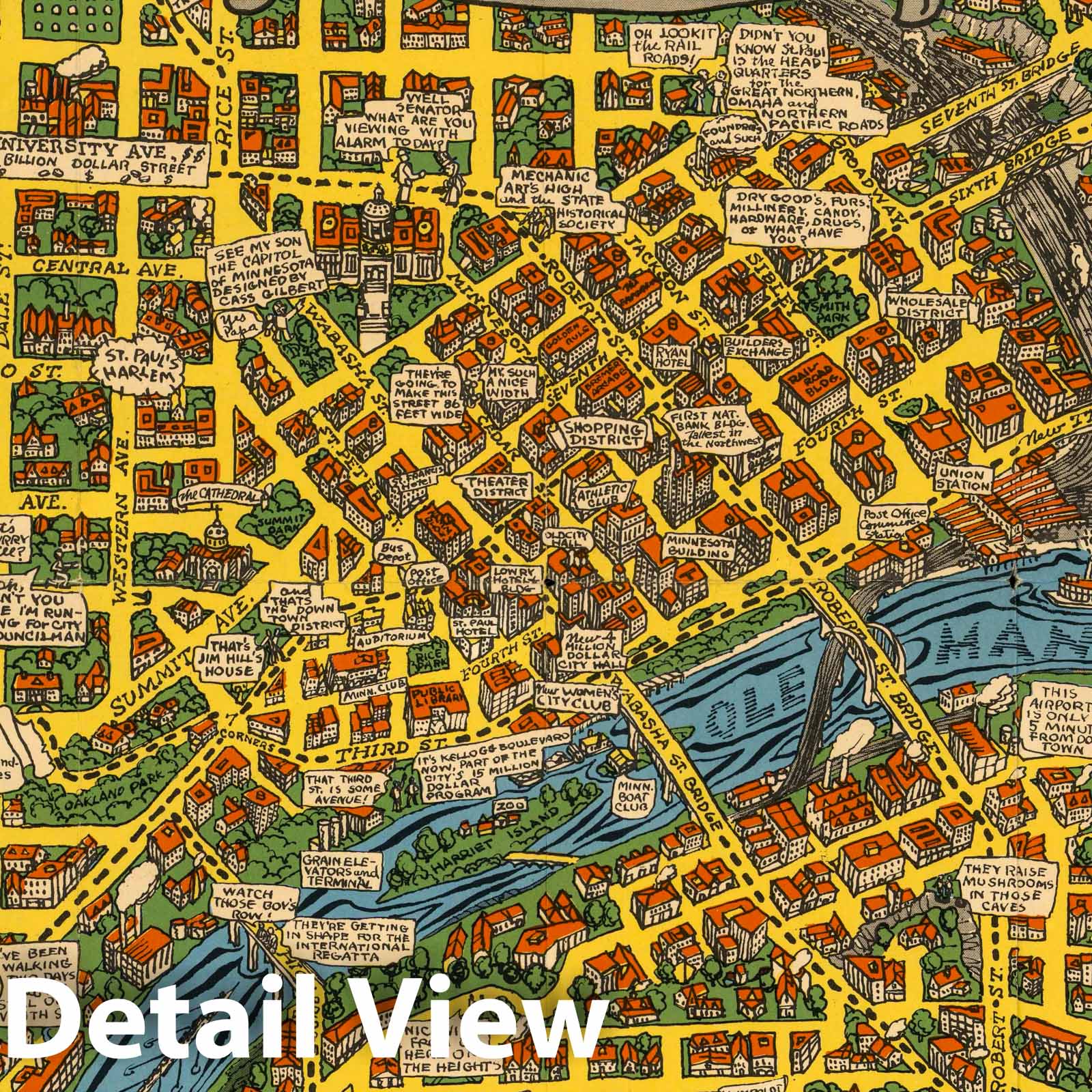 Saint Paul, Minnesota - Pictorial Map, 1931
