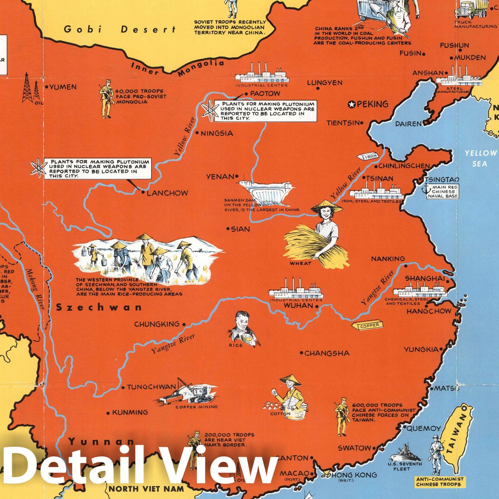 China - Pictorial Map, 1966 - Historical Map Reproduction