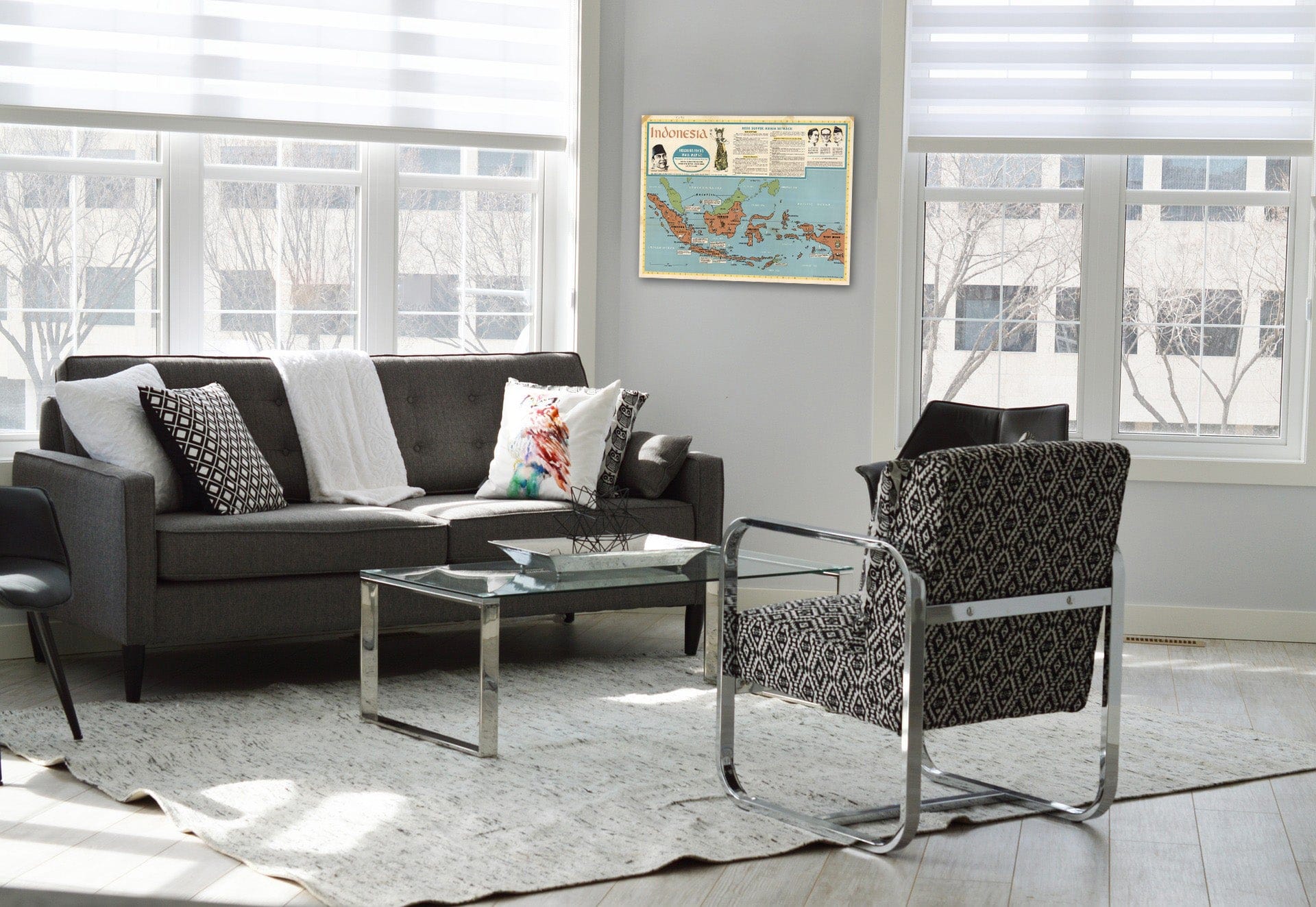 Historic Map : Indonesia, Wall Map, Indonesia. 1965 , Vintage Wall Art