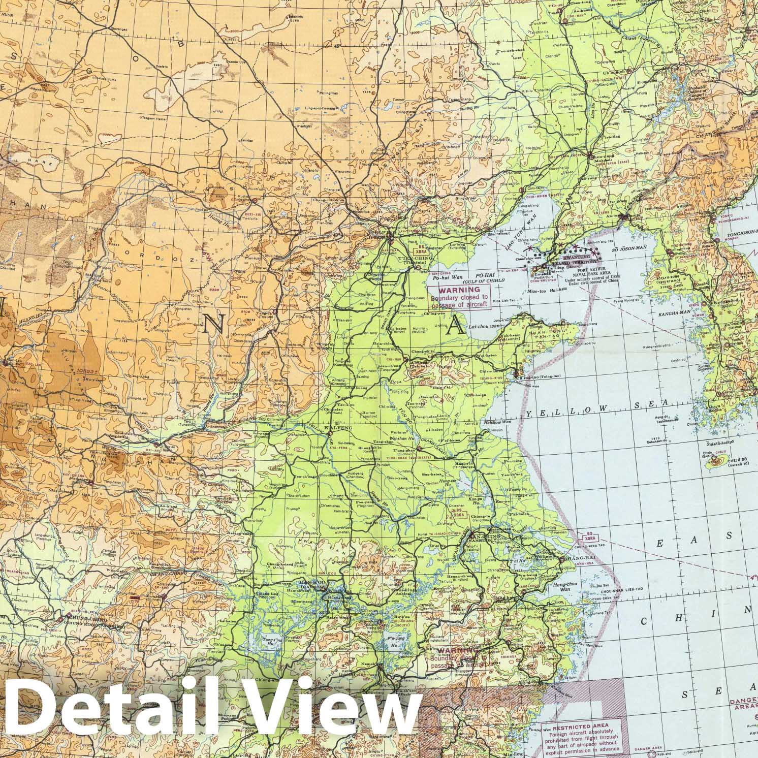 China - Aeronautical Chart, 1951 - Historical Map Print