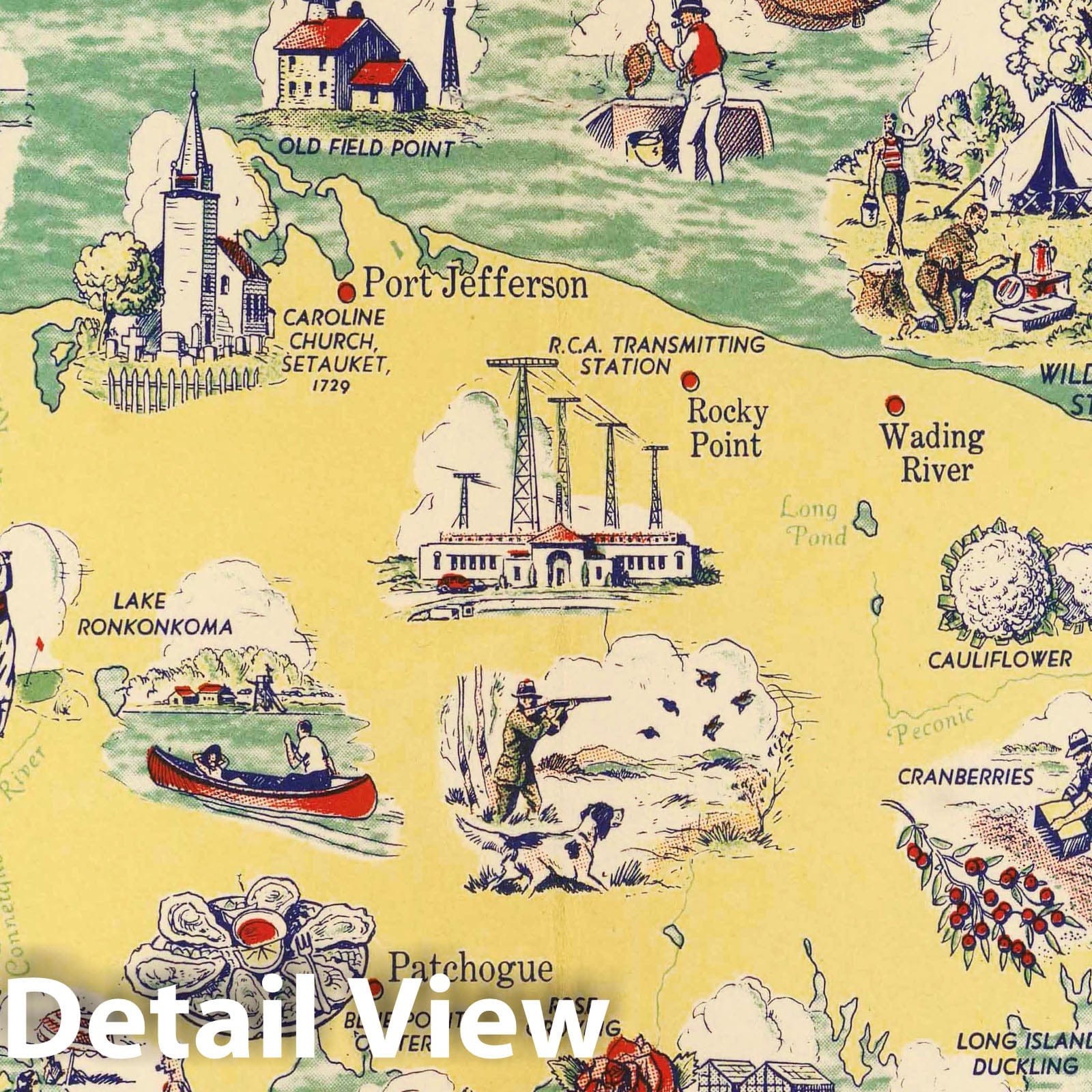 Long Island, New York - Pictorial Map, 1933 - Historical Map Print
