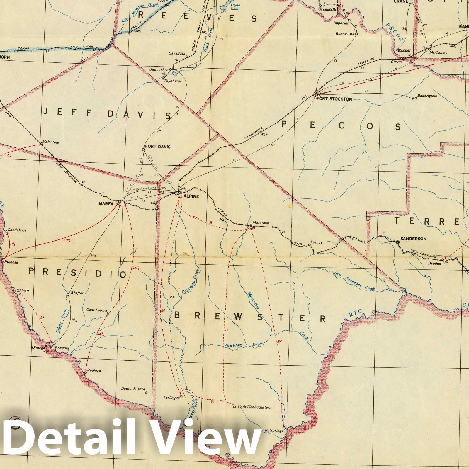 Texas, Western Division - Postal Map, 1948