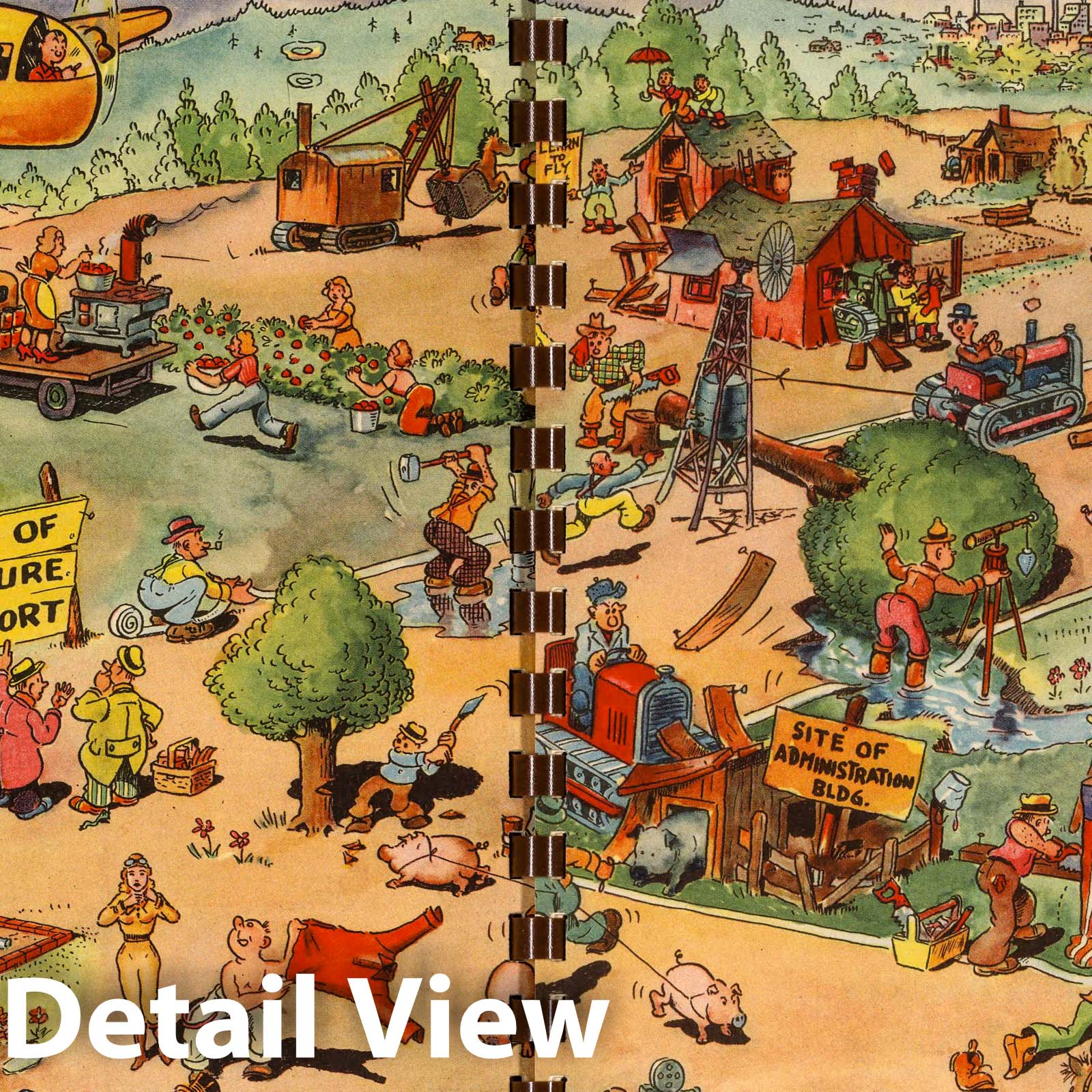 Schwanerville - Pictorial Map, 1944 - Historical Print