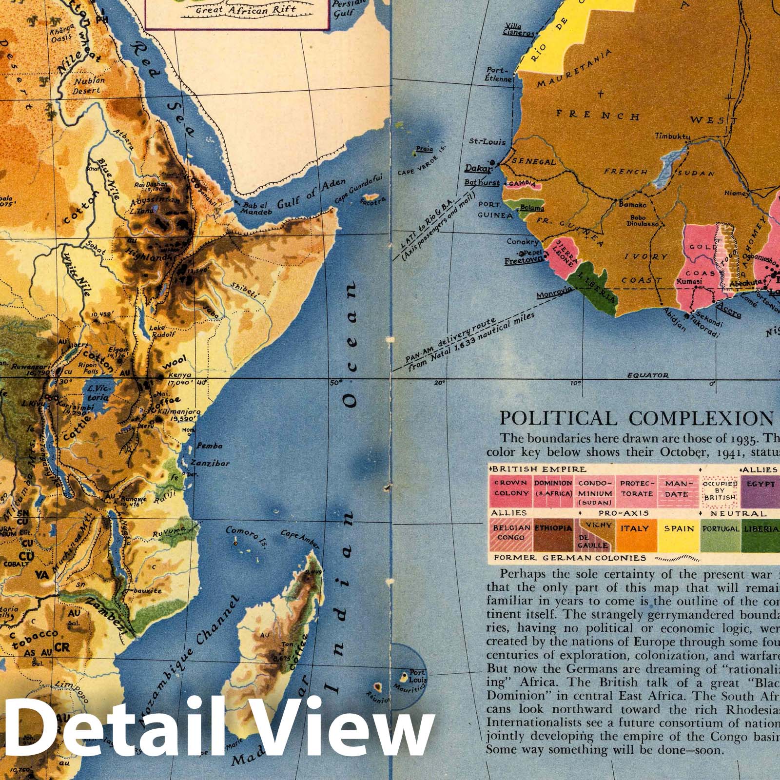 Africa - Pictorial Map, 1941 - Historical Map Reproduction