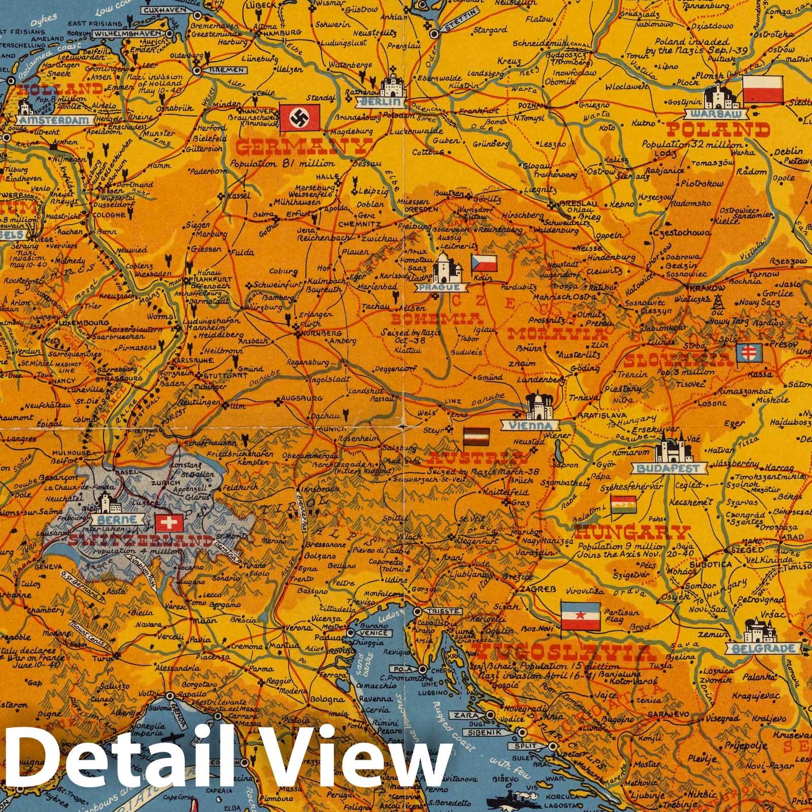 World War II: Fortress Europe - Railroad Map, 1944