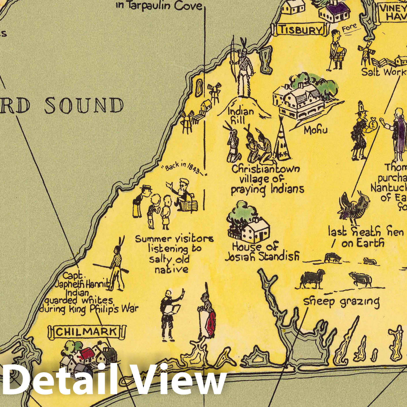 Martha's Vineyard and Elizabeth Islands - Pictorial Map, 1930